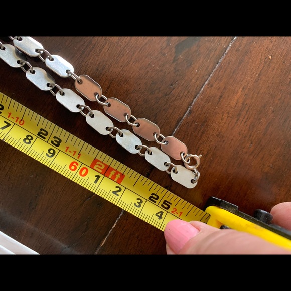 VINTAGE LONG SILVER LINK CHAIN - Picture 6 of 7